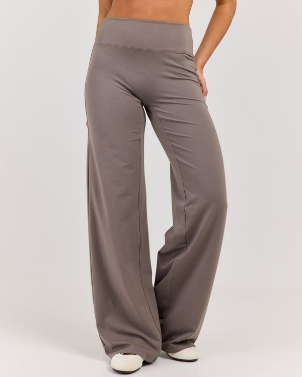 Flow Wide Leg Pants - Almond Latte