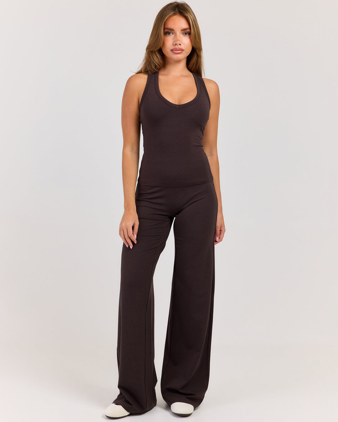 Flow Wide Leg Pants - Coffee Bean