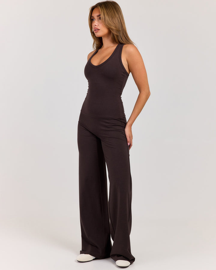 Flow Wide Leg Pants - Coffee Bean