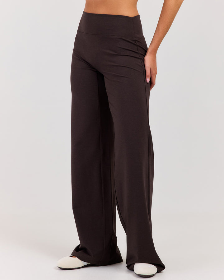 Flow Wide Leg Pants - Coffee Bean