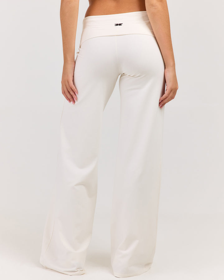 Flow Wide Leg Fold Over Pants - Vanilla