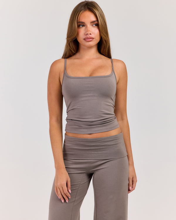 Flow Thin Strap Tank - Almond Latte