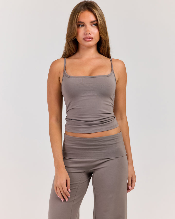 Flow Thin Strap Tank - Almond Latte