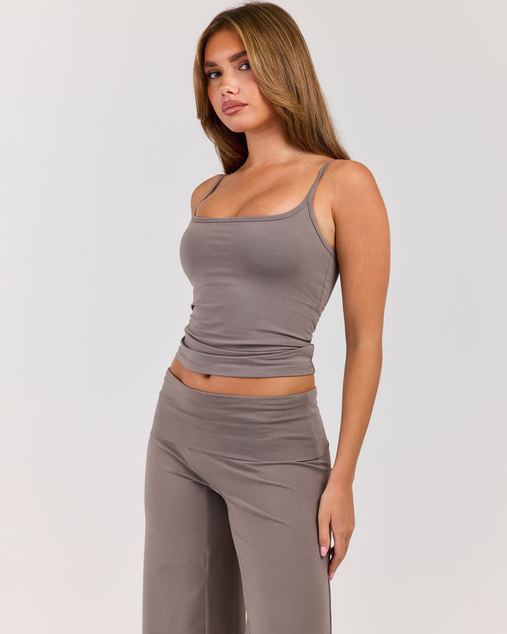 Flow Thin Strap Tank - Almond Latte