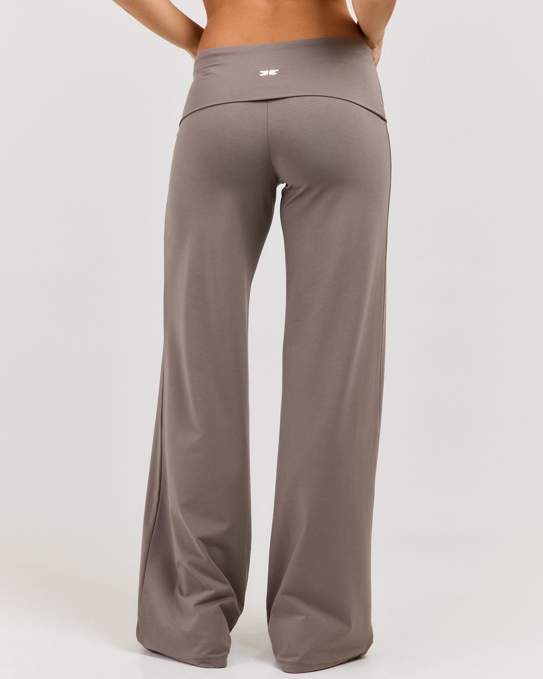 Flow Wide Leg Fold Over Pants - Almond Latte
