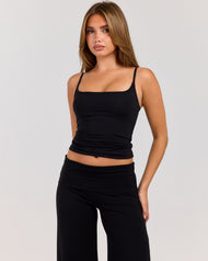 Flow Thin Strap Tank - Black
