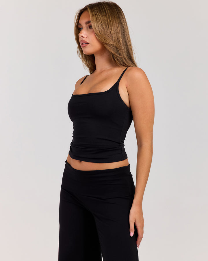 Flow Thin Strap Tank - Black