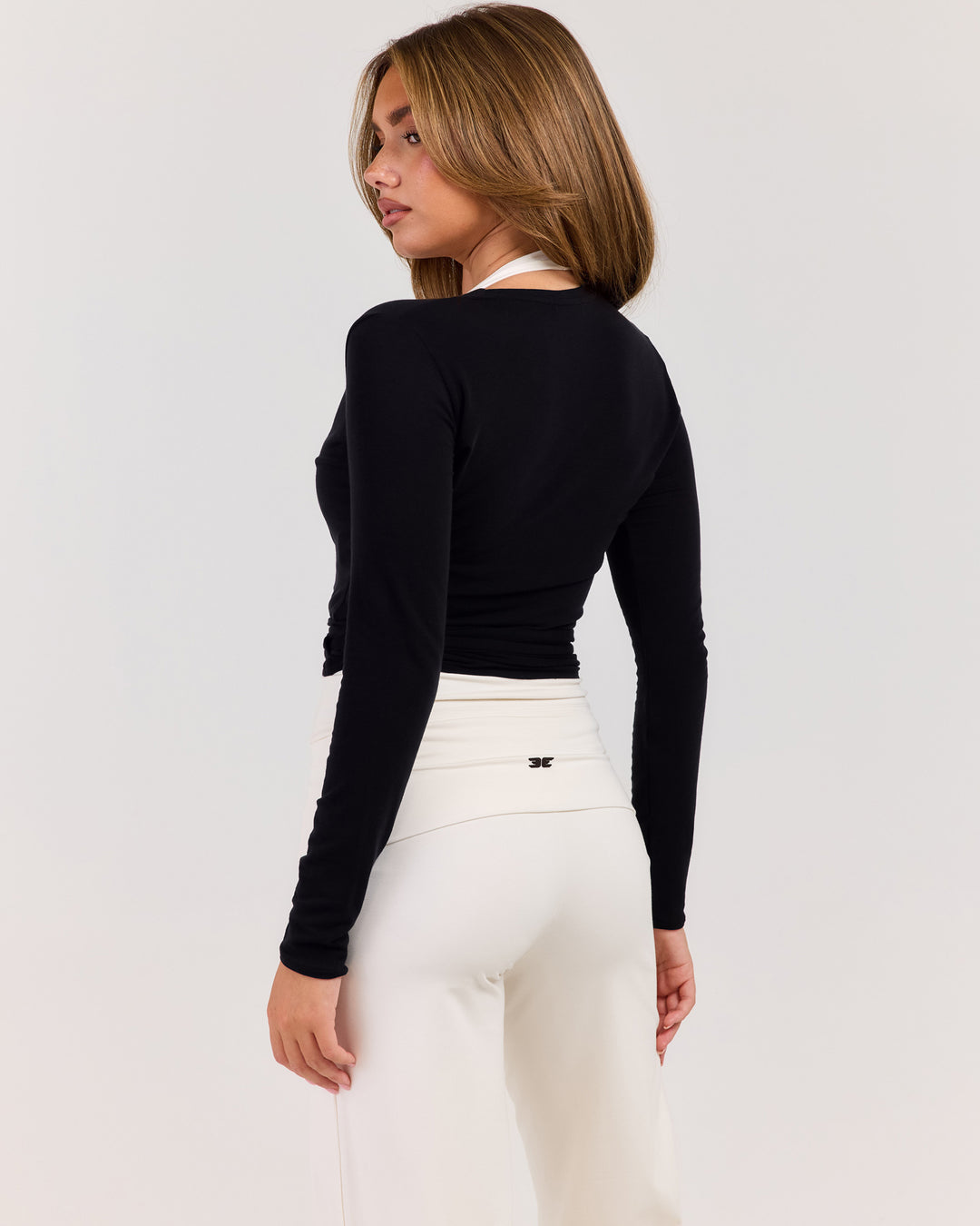 Sheer Flow Ballet Wrap Top - Black