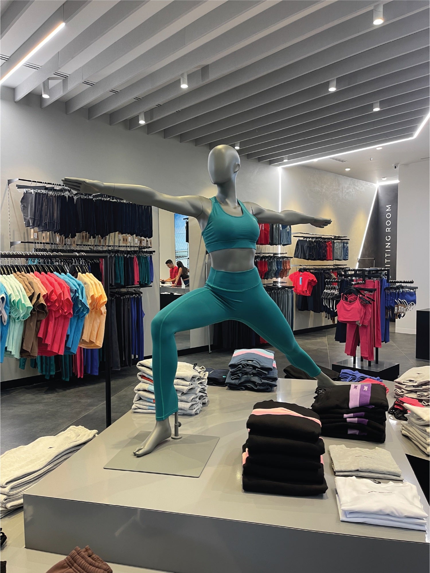 Activewear display inside the Highpoint store
