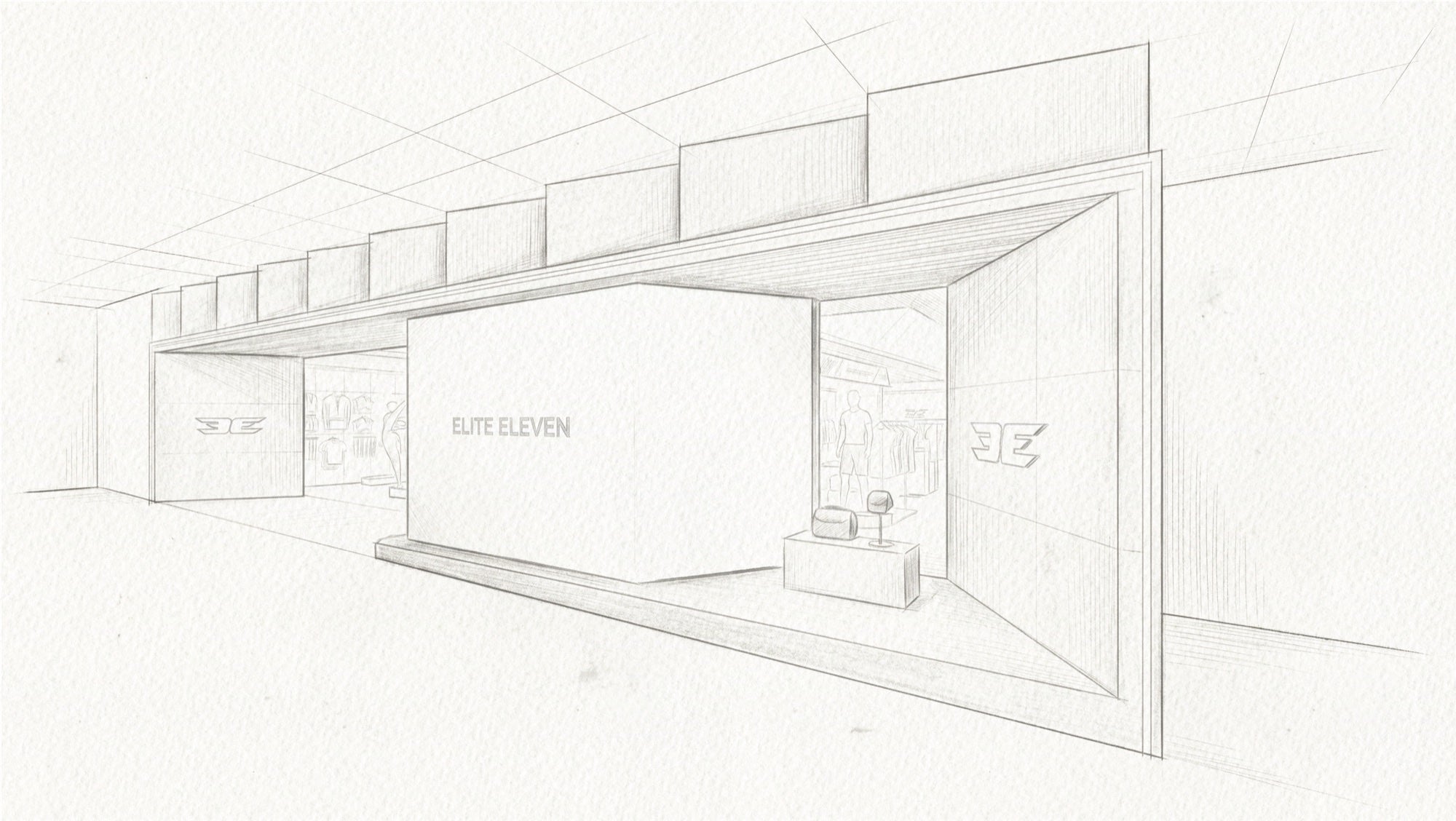 Architectural concept sketch for the new Highpoint store