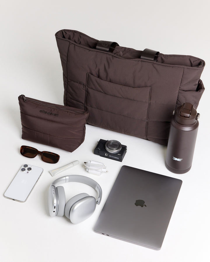 Puffer Tote - Coffee Bean