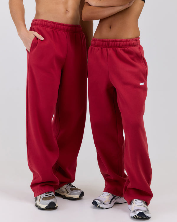 Classic Straight Leg Pants - Red