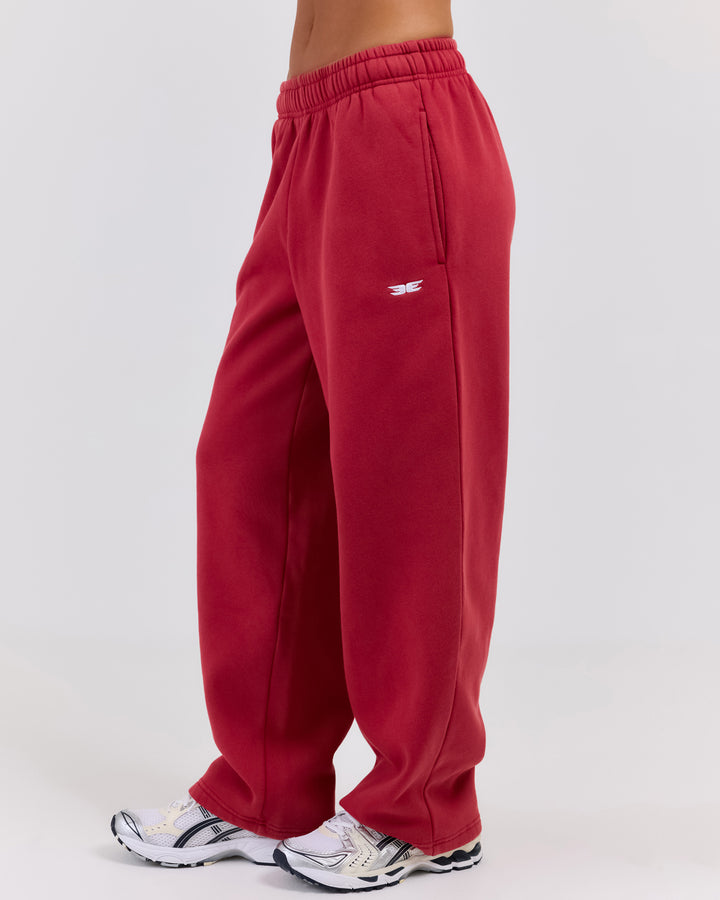 Classic Straight Leg Pants - Red