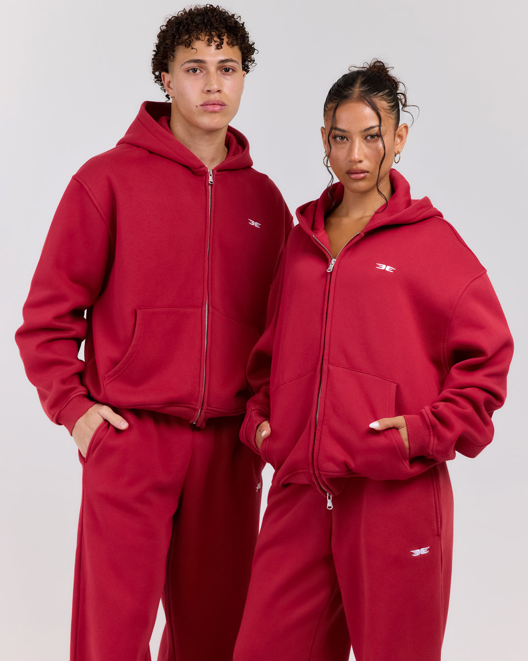 Classic Zip Through Hoodie - Red