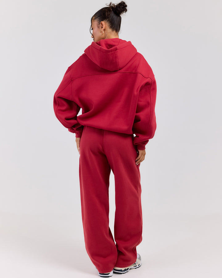 Classic Straight Leg Pants - Red