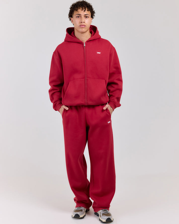 Classic Straight Leg Pants - Red