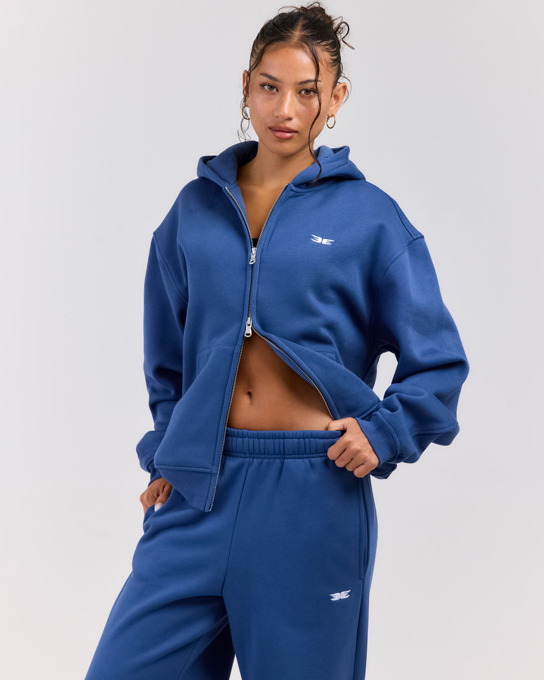 Classic Zip Through Hoodie - Blue
