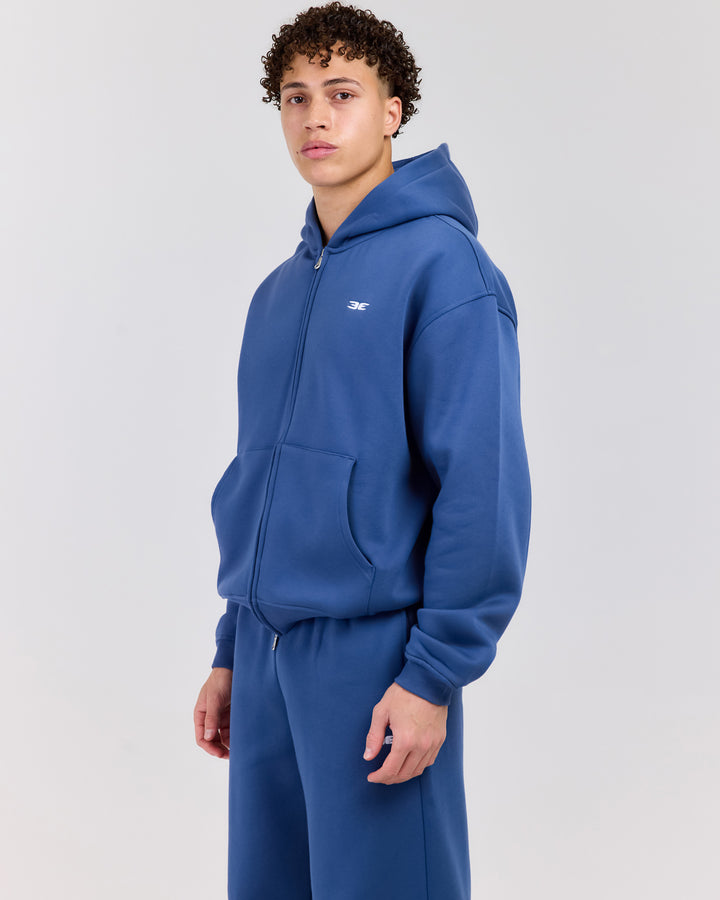 Classic Zip Through Hoodie - Blue