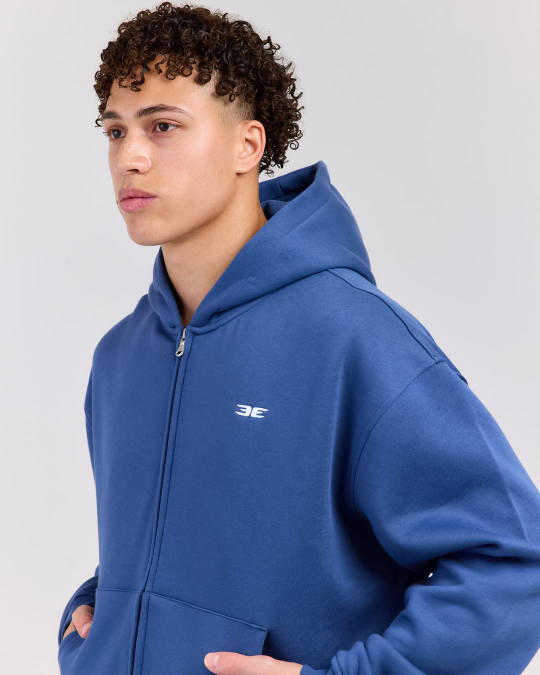 Classic Zip Through Hoodie - Blue