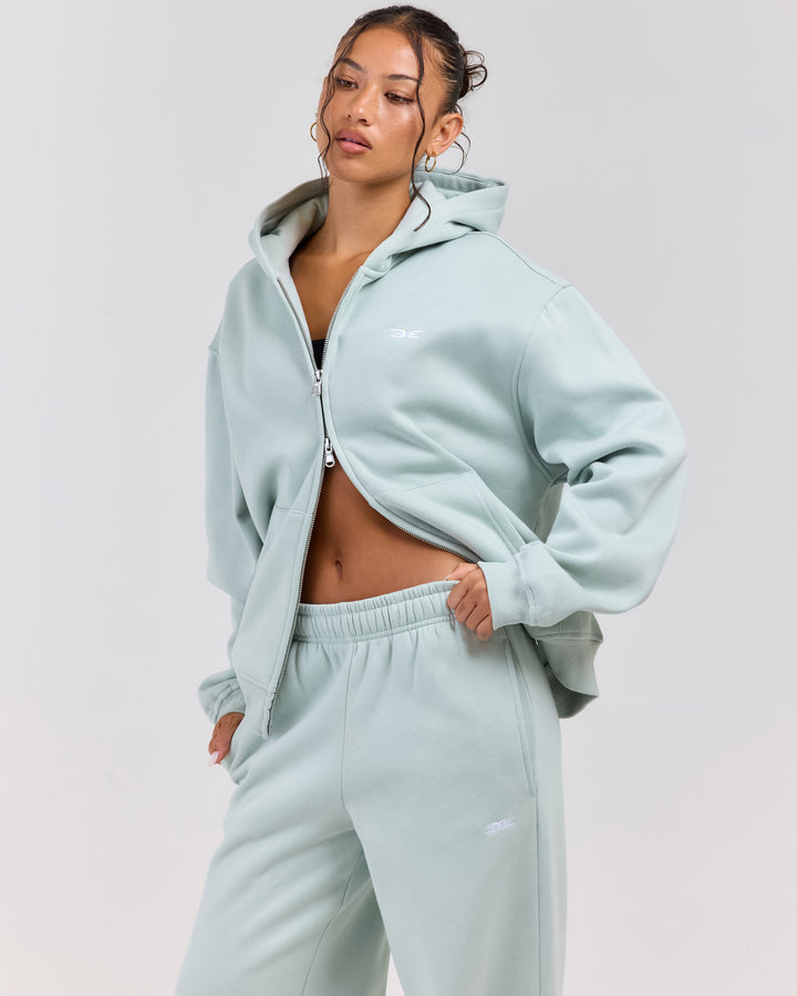 Classic Zip Through Hoodie - Dusty Sage