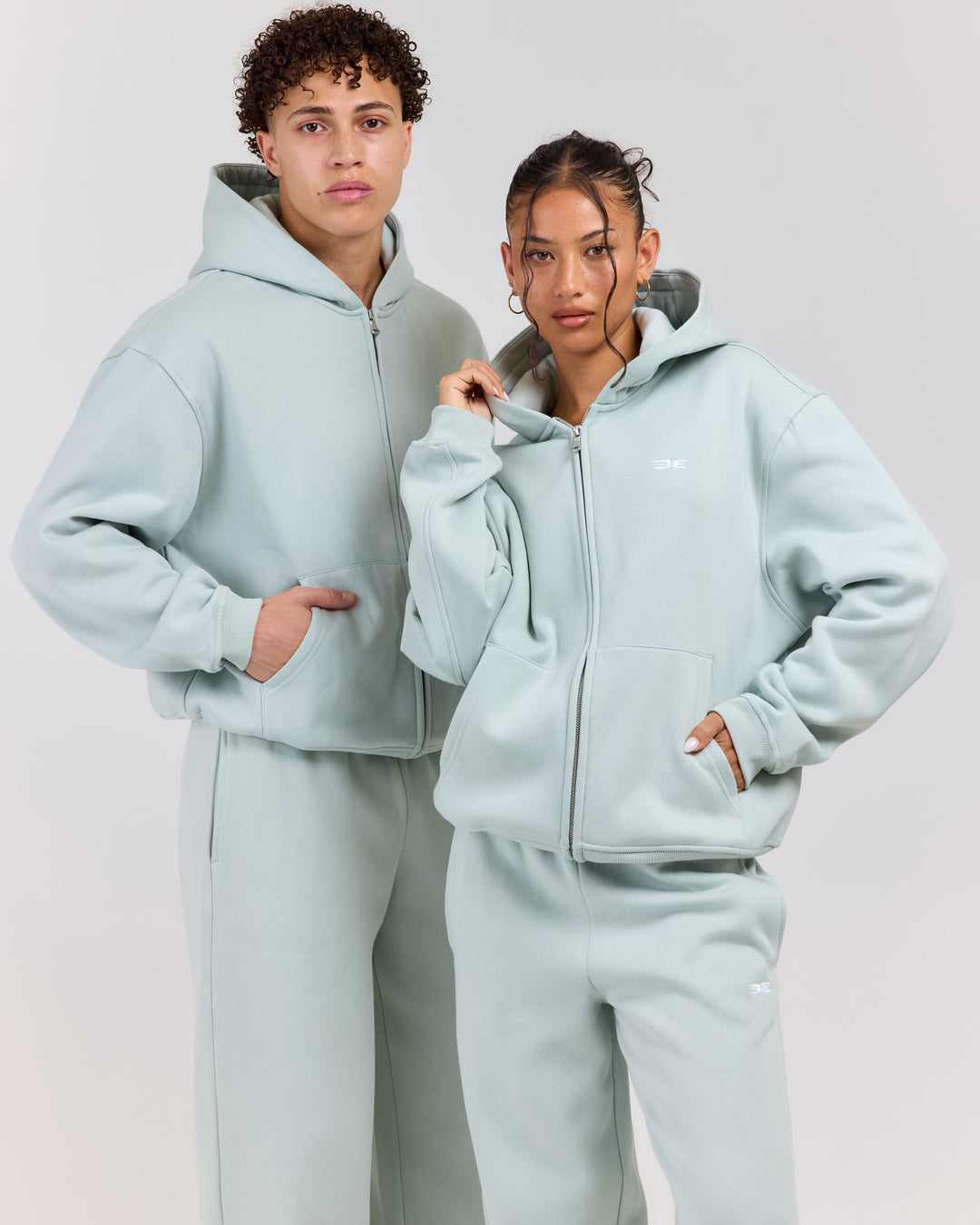 Classic Zip Through Hoodie - Dusty Sage