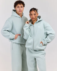 Classic Zip Through Hoodie - Dusty Sage