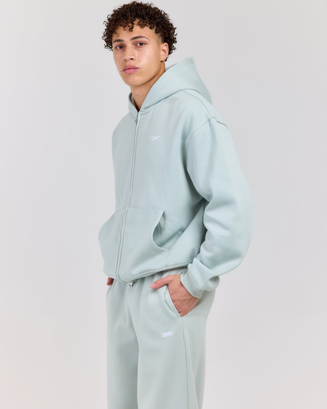 Classic Zip Through Hoodie - Dusty Sage