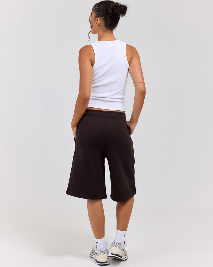 Classic Oversized Shorts - Coffee Bean