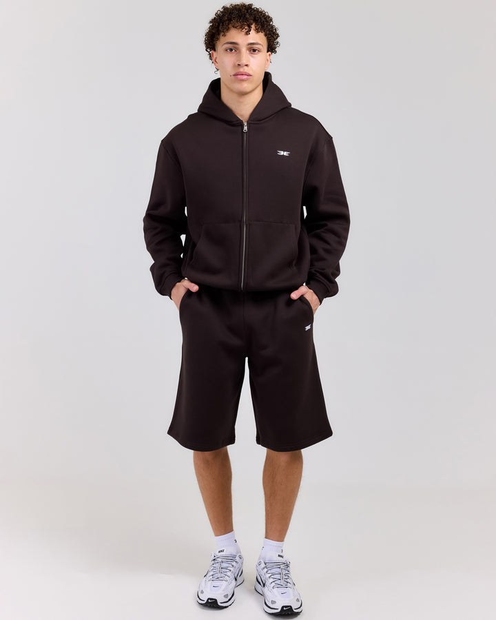 Classic Oversized Shorts - Coffee Bean