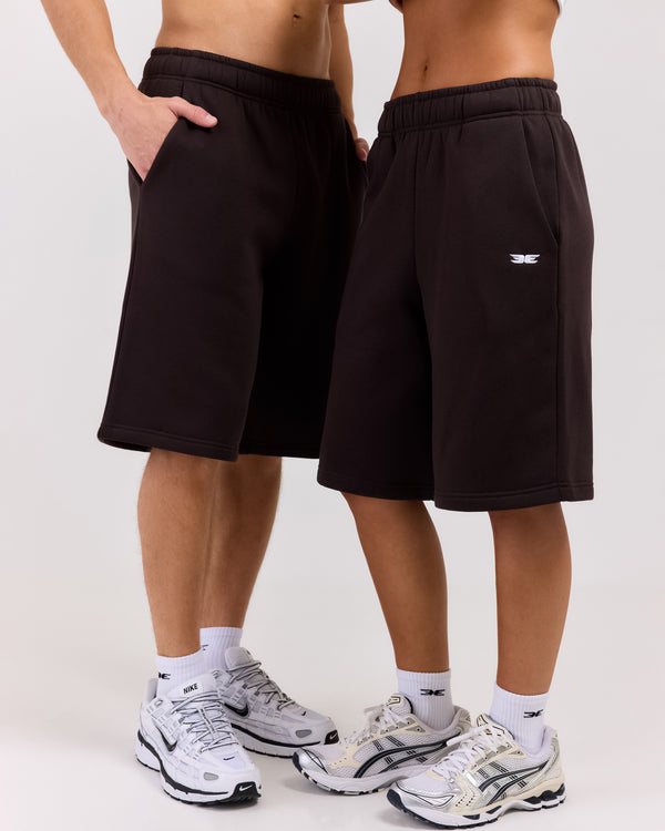Classic Oversized Shorts - Coffee Bean