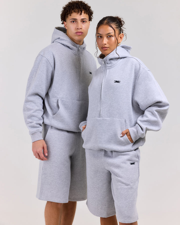 Classic Half Zip Hoodie - Grey