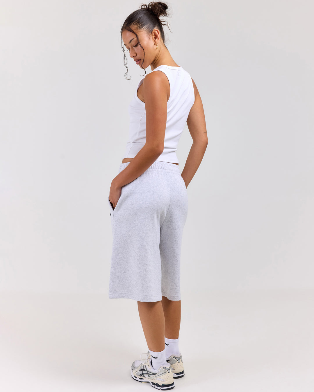 Omni Oversized Shorts - Grey Marle