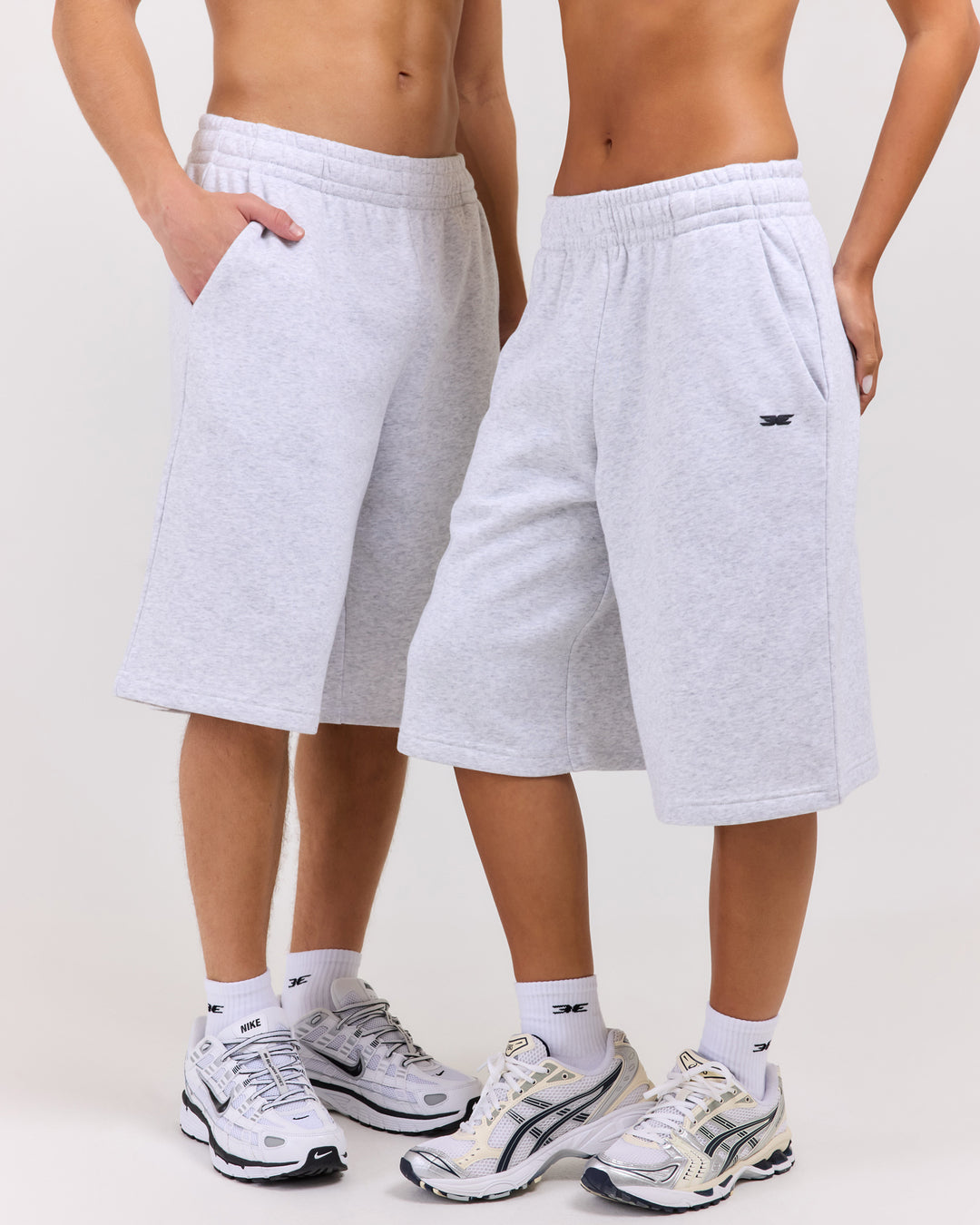 Omni Oversized Shorts - Grey Marle