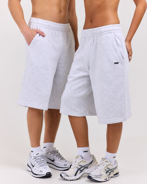 Omni Oversized Shorts - Grey Marle