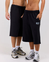 Premium Cotton Unisex Jorts - Washed Black
