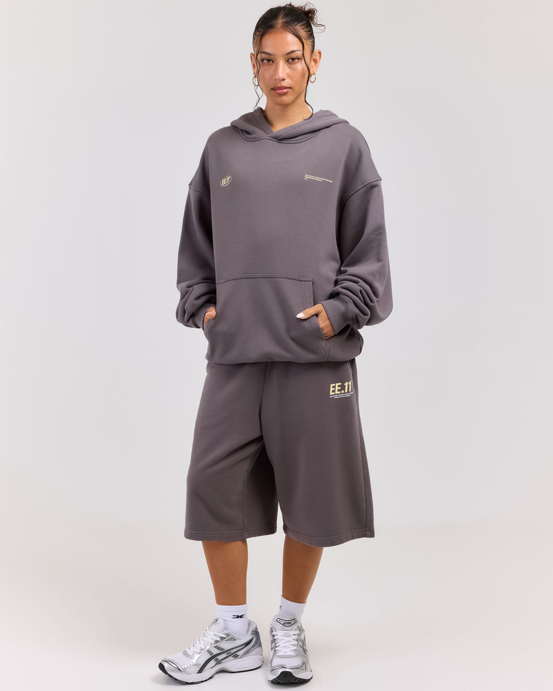 Premium Cotton Unisex Jorts - Pebble Grey
