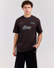 Retro Tee - Coffee Bean/Baby Blue