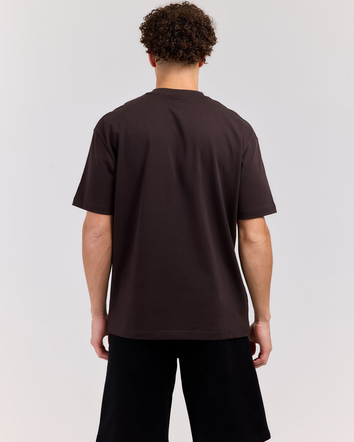 Retro Tee - Coffee Bean/Baby Blue