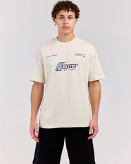 Retro Tee - Beige/Blue