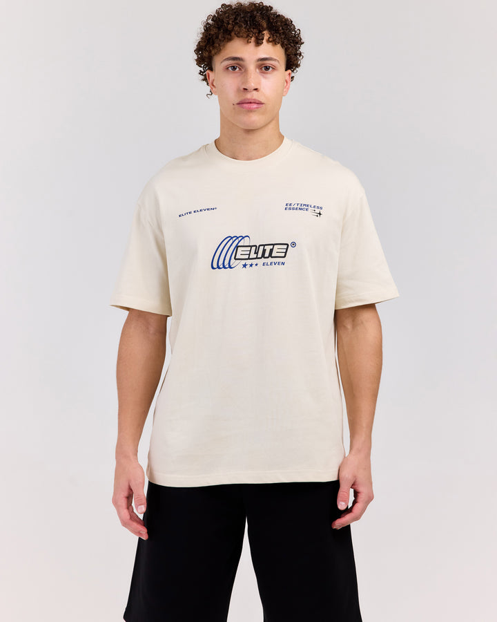 Retro Tee - Beige/Blue
