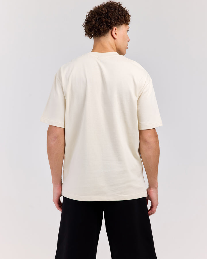 Retro Tee - Beige/Blue