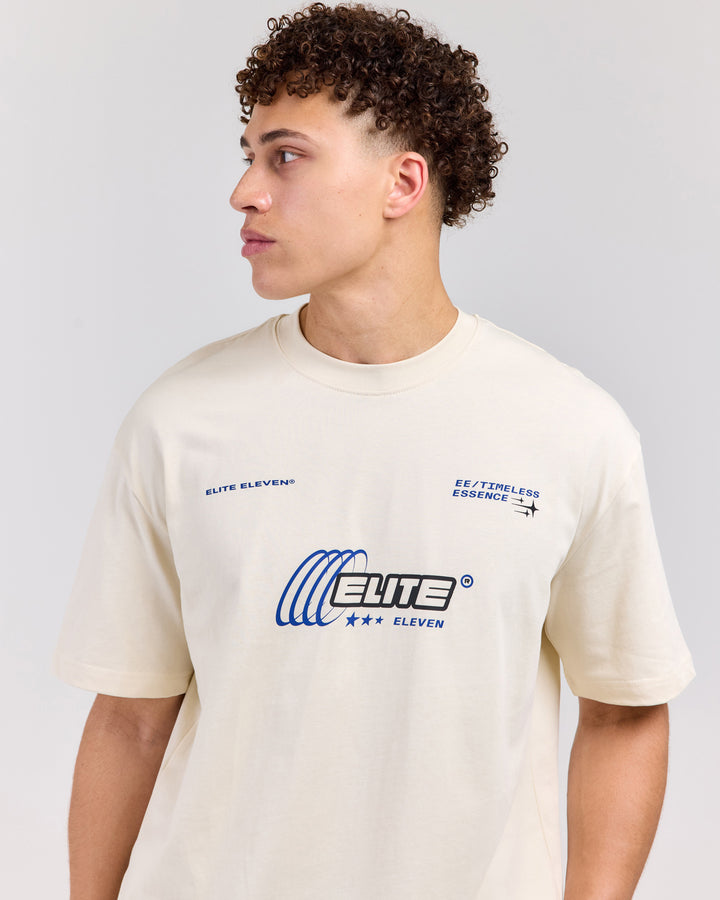 Retro Tee - Beige/Blue
