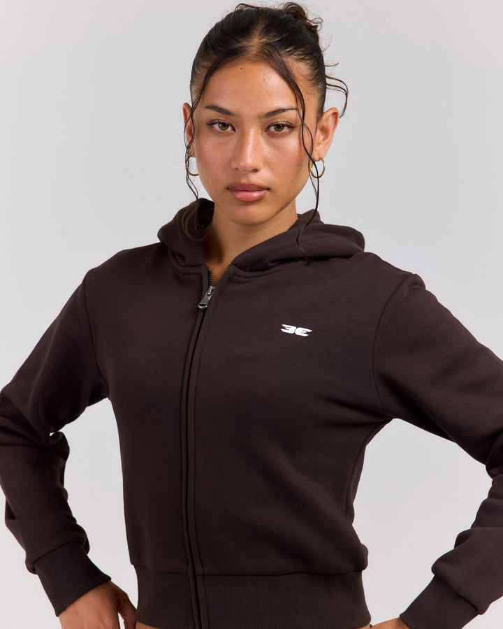 Omni Fitted Zip Through - Coffee Bean