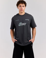 Retro Tee - Charcoal/Mint