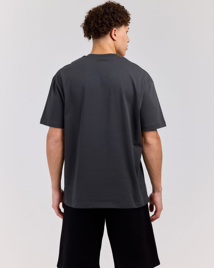 Retro Tee - Charcoal/Mint