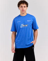 Retro Tee - Electric Blue/White