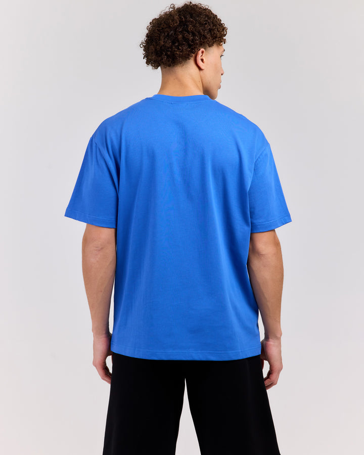 Retro Tee - Electric Blue/White