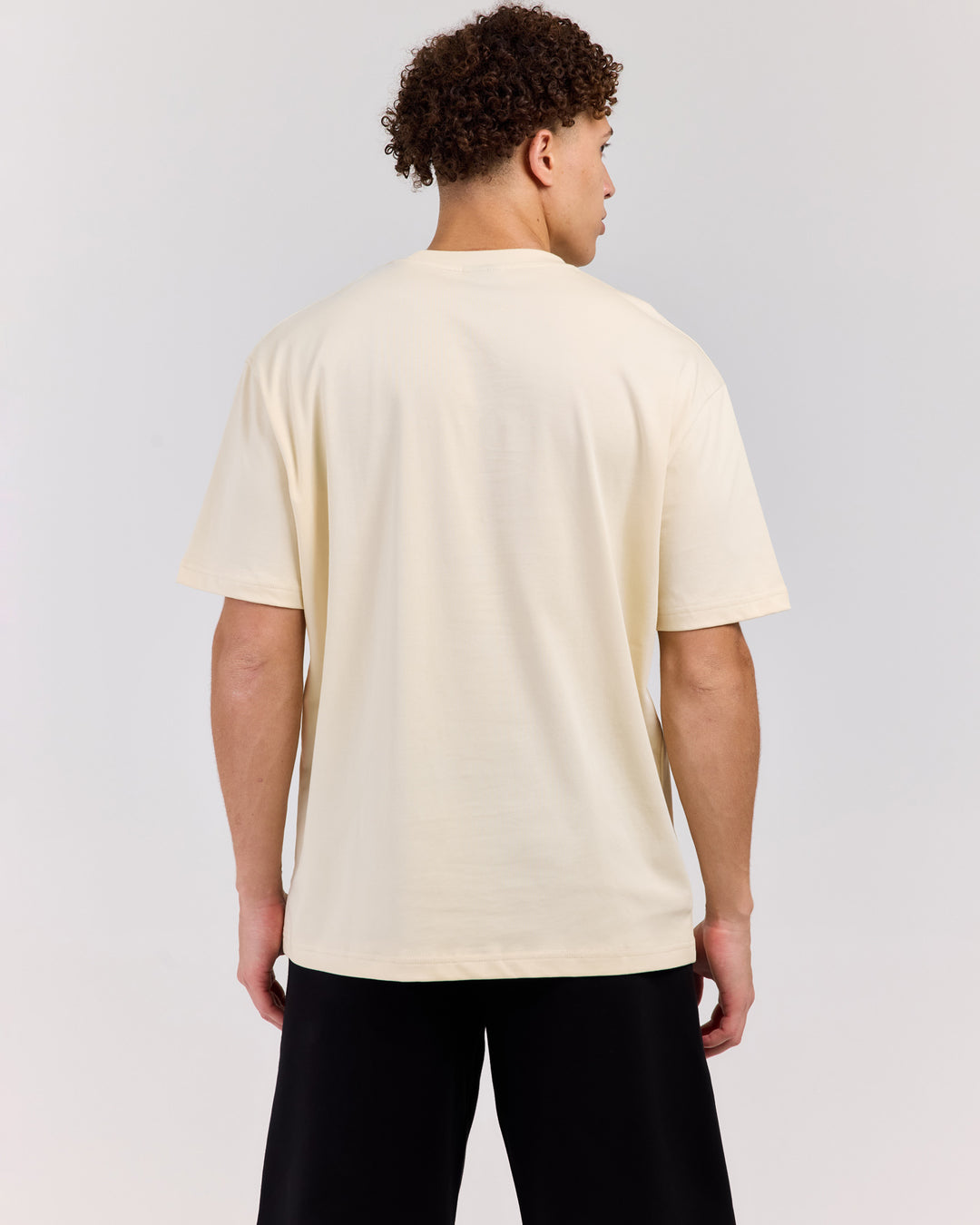 Badge Tee - Ecru/Dusty Blue