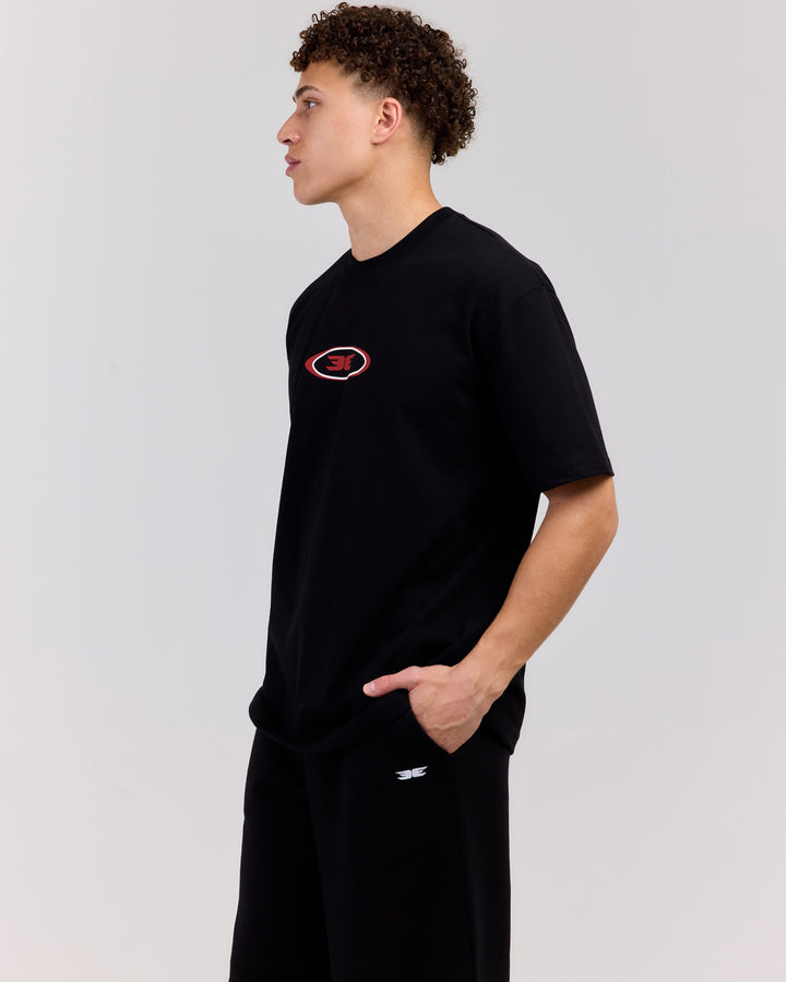 Badge Tee - Black/Red