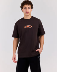 Badge Tee - Coffee Bean/Orange